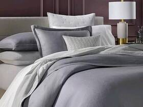 Hotel Collection 194137416619 Linen Modal Blend 3 Piece King Comforter Set Slate - 625