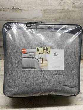 Hotel Collection 194145076195 Prism Matelasse King Comforter And Shams 3pc Set Charcoal New