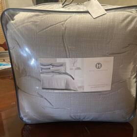 Hotel Collection 194145076454 Modern Crosshatch Full/ Queen Comforter Set Grey Please Read