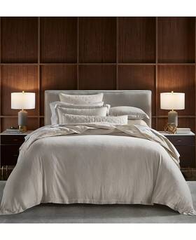 Hotel Collection 766390590599 Linen / Modal 3 Pc Full/ Queen Comforter Set Natural Beige