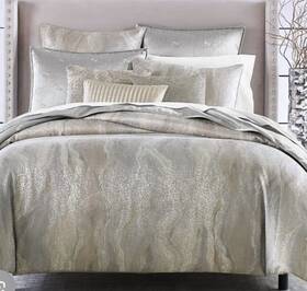 H22201305 Hotel Collection Terra King 3pc Comforter Set Gray Cotton Blend Oeko-tex