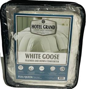 Hotel Grand 788904024260 240 Tc Luxury White Goose Feather Down Comforter Full/queen