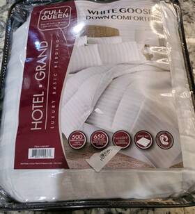 Hotel Grand 788904024338 650 Fill Power White Goose Down Comforter S Full/queen 500 Tc 200