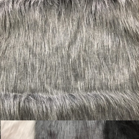 Hotgoden Faux Fur Fabric Grey Shaggy Cuts Plush Fluffy