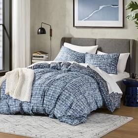 Hyde Lane 022164337099 Blue Full/queen Comforter Set For Men Modern Farmhouse Aesthetic Soft Bedd Inch