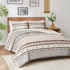 B0b5ftw62f Hyde Lane Boho Queen Comforter Set Modern Farmhouse Full Size Bedding Cotton T