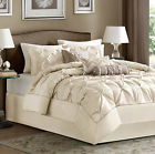 I587 Home Bedding Ivory Master Bedroom Luxury Queen Size 7 Piece Comforter Set Bedspr 701354879174