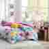 Id10-166 5 Piece Comforter Set King Size Bed Cover Purple Blue Yellow Flower Floral Reversible 675716533878