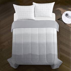 Idea Nuova 784857842746 Casa Ombre Metallic Comforter Set Full/queen Grey Blue Queen