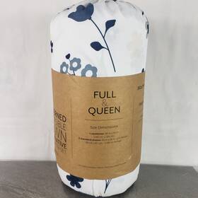 Ienjoy Home 840033383189 Comforter Set Full/queen Reversible Down Alternative Navy Forget Me Not