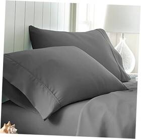 Ienjoy Home 842933129256 Ultra Soft Pillow Covers Size 2 Piece - Luxurious Cases Queen Gray
