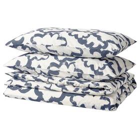 905.470.10 Ikea Ekpurpurmal Full/queen Duvet And Pillowcase White/blue New