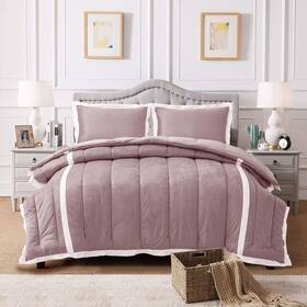 Kwx1908 Inc King Comforter Set Luxury Velvet Plush Fleece Down Reversible Machine Washable