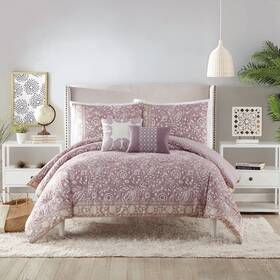 B07cr9g68w Indigo Bazaar Socorro 5-piece Paisley Reversible Comforter Set - Ultra-soft