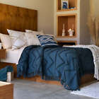 Indigo Navy Blue Embroidered Ultraslim 100% Cotton Voga Comforter
