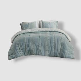 Ink Ivy 086569328519 Blue Aqua Kara Jacquard 3-pc. Reversible Comforter Set Full/queen