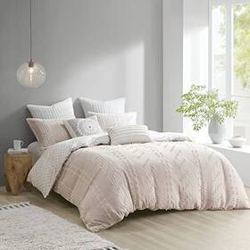 Ink Ivy 086569456090 100% Cotton Comforter Set Trendy Stripe Textured Design Modern Down Alternat