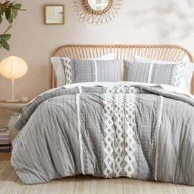 Ii10-1090 Ink Ivy Comforter For King Size Bed Chenille Tufted Breathable Cotton Set K