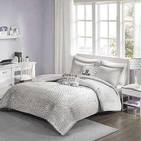 Intelligent Design 086569028785 Zoey Triangle Metallic Print Cozy Comforter Set All Season Bedding Matc