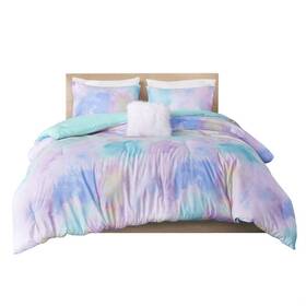 Intelligent Design 086569501318 Queen/full Size Comforter Set Watercolor Queen Bedding Sets Tie Dye Comfort