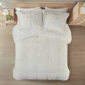 76644839 Intelligent Design 2pc Twin/twin Extra Long Leena Shaggy Faux Fur Comforter Mini Set