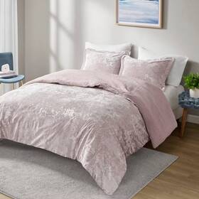 89915960 Intelligent Design Full/queen Arabella Crushed Velvet To Sherpa Soft Reversible Teen Comforter Set