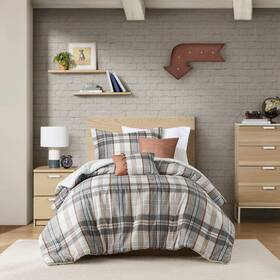 91846278 Intelligent Design Full/queen Reeve Ultra Soft Plaid Microfiber Comforter Set
