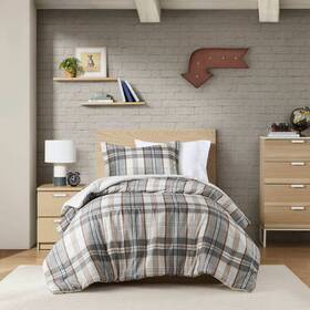 91846290 Intelligent Design Full/queen Reeve Ultra Soft Plaid Microfiber Duvet Cover