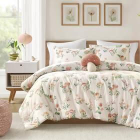 92120546 Intelligent Design Full/queen Mina Mushroom Garden Comforter Set