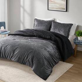 92120553 Intelligent Design Twin/twin Xl Arabella Crushed Velvet Faux