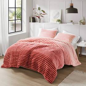 93533195 Intelligent Design King/california King Avril Fluffy Ribbed Plush Comforter Set