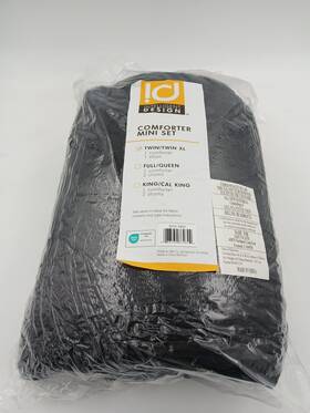 Id10-1920 Intelligent Design Comforter Mini Set Twin/twin Xl Black Polyester Bedding Oeko