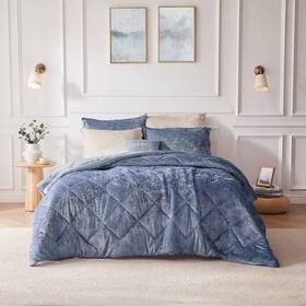 Id10-2157 Intelligent Design Comforter Set With Throw Pillow Soft Velvet Lustrous Full/queen