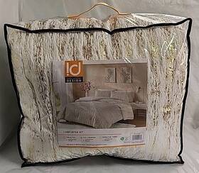 Id10-2240 Intelligent Design Id Queen Comforter Set Faux Fur Trendy Full/queen White/gold Id10-2240 Intelligent Design Id Queen Comforter Set Faux Fur Trendy Full/queen White/gold