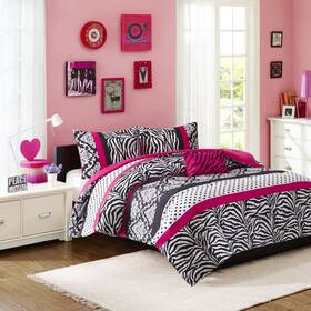 Mz10-484 Intelligent Design Mi Zone Comforter Set Fun Bedroom D Cor - Modern All Season King/cal King Pink