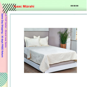 H20864 Isaac Mizrahi Live Home Paisley Stitched Coverlet Full Ivory
