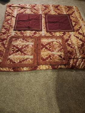 J.c.penny 726084650404 Home Collection Elegant King Size Bedding 6 Piece Set Burgandy Gold