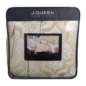 J Queen New York 193842147306 J. Sezanne 4 Piece King Comforter Set Champagne