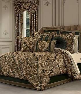 J Queen New York 193842150771 Emerald Bay Oversized Comforter Set Dark Green 428 Nwt