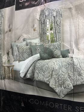 J Queen New York 193842150887 Comforter Set 4 Piece Spa 398 Nwt