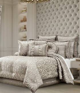 J Queen New York 193842159132 Regina 6 Pc Comforter Set With Euro Shams Champagne 559 Nwt