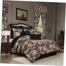 3054045kgcms J. Queen New York Calabria/cal 3pc. Comforter Set King Black