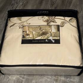 J Queen New York 846339018404 Sheet Set Flat Fitted 2 Standard Cases 100% Cotton
