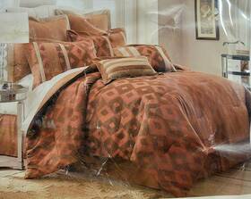 54123 Jacquard Bed Ensemble Sienna Queen Comforter Bedspread 8 Piece Set