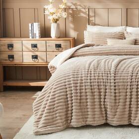 Jameswish 737504305057 Fluffy Comforter Full Set - Soft Flannel Faux Fur Linen W