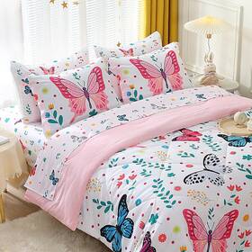 B0c61j78mz Jameswish Butterfly Comforter Set Twin For Girls Kids Teens 7 Pc Bed-in-bag