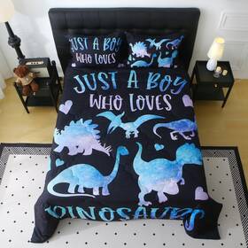 B0fh42bw1m Jameswish 7 Piece Boys Dinosaur Comforter Set Twin Size Blue Dinosaurs Soft Micr