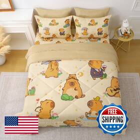 B0flvdknls Jameswish 7 Piece Capybara Comforter Set Queen Size Cute Cartoon Beddin