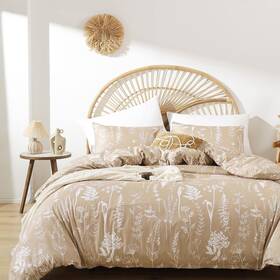 Janzaa 792119042636 Comforter Set Taupe Floral Bedding Sets 3 Pieces Flowers Bed