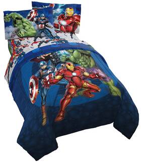 Jay Franco 032281402440 Marvel Avengers Blue Circle Bed Set Twin